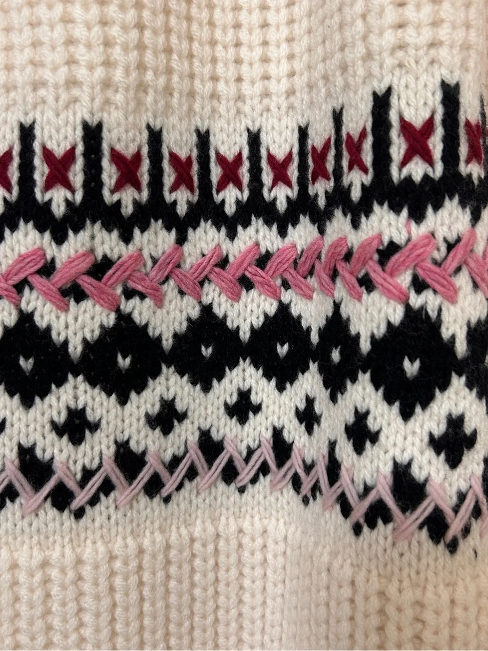 NWT rag & bone ivory Wool Leigh fair isle Scarf